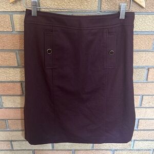 Talbots Womens Italian Flannel Wool A-Line Skirt Dark Wildberry Lined Size 4P